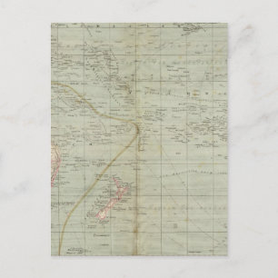 Postal Mapa del Atlas Oceánico