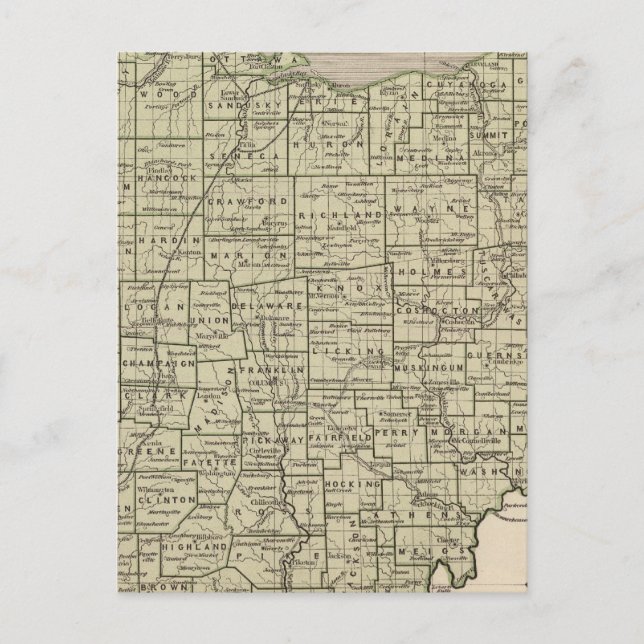 Postal Mapa del Atlas Ohio (Anverso)