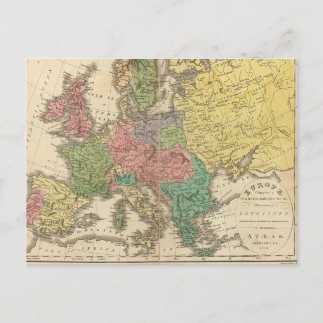 Postal Mapa del Atlas Religioso de Europa (Anverso)