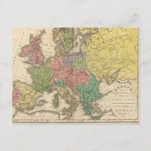 Postal Mapa del Atlas Religioso de Europa
