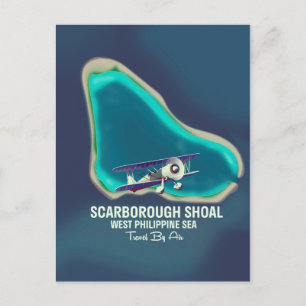 Postal Mapa del atolón de Scarborough en el Mar de Filipi