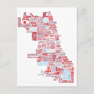 Postal Mapa del Barrio de Chicago