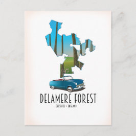 Postal Mapa del bosque de Delamere Cheshire Inglaterra