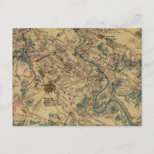 Postal Mapa del campo de batalla de antietam vintage (186