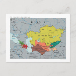 Postal Mapa del Cáucaso y de Asia Central