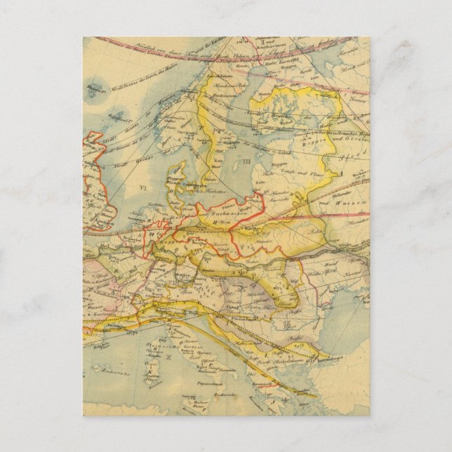 Postal Mapa del clima de Europa (Anverso)