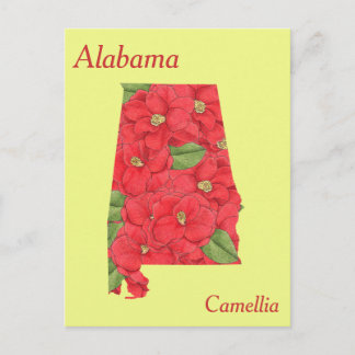 Postal Mapa del Collage de Flores del estado de Alabama