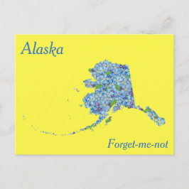 Postal Mapa del Collage de flores del estado de Alaska