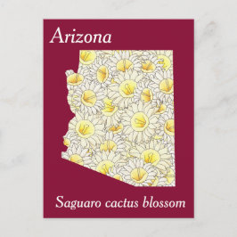 Postal Mapa del Collage de Flores del Estado de Arizona