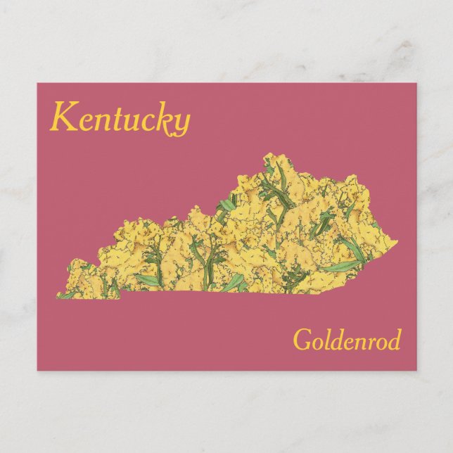Postal Mapa del Collage de Flores del Estado de Kentucky (Anverso)