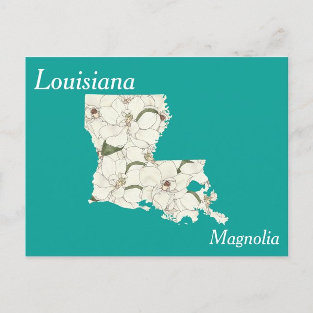 Postal Mapa del Collage de Flores del estado de Louisiana (Anverso)