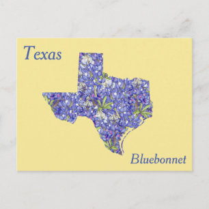 Postal Mapa del Collage de Flores del Estado de Texas