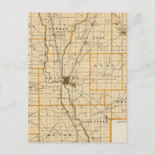 Postal Mapa del condado de Bartholomew