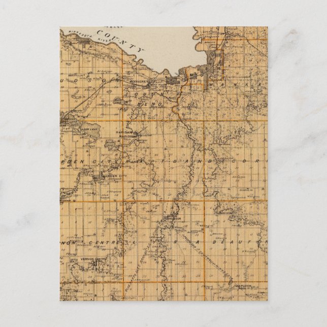 Postal Mapa del condado de Blue Earth, Minnesota (Anverso)