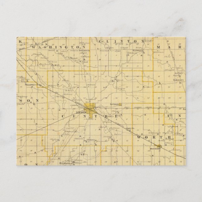 Postal Mapa del condado de Boone (Anverso)