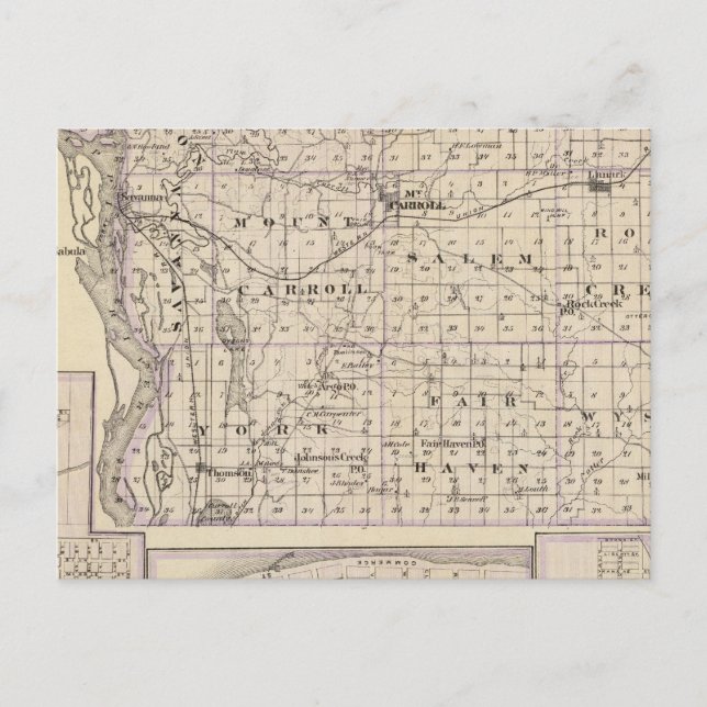Postal Mapa del condado de Carroll, Mt Carroll (Anverso)