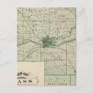 Postal Mapa del condado de Cass