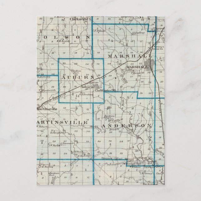Postal Mapa del condado de Clark (Anverso)