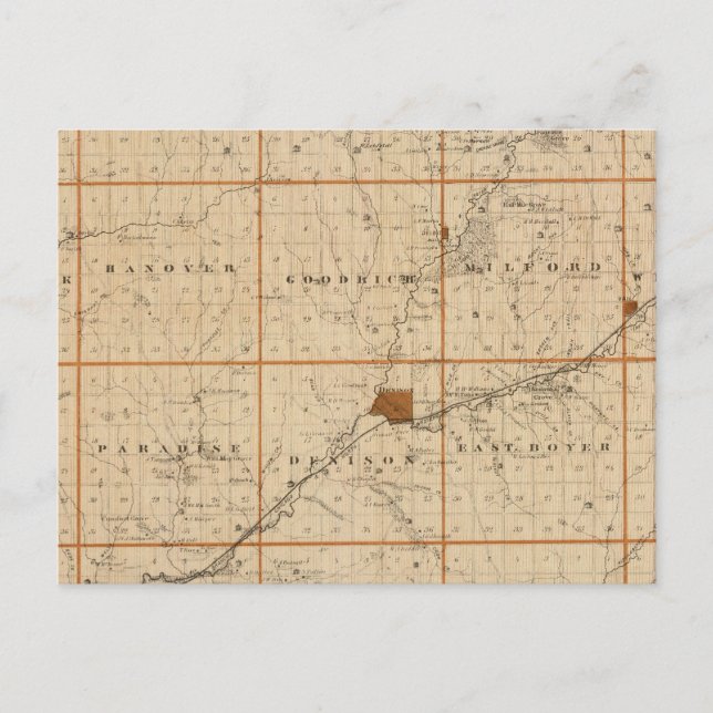 Postal Mapa del condado de Crawford, estado de Iowa (Anverso)