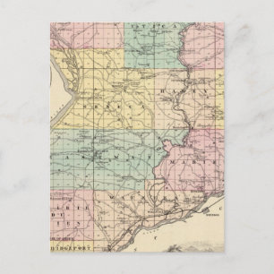 Postal Mapa del condado de Crawford, estado de Wisconsin