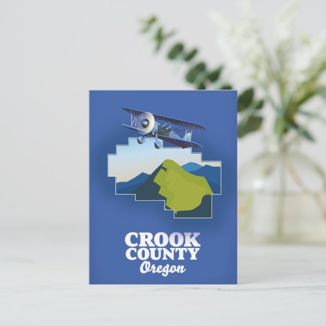 Postal mapa del Condado de Crook Oregon (Anverso de pie)