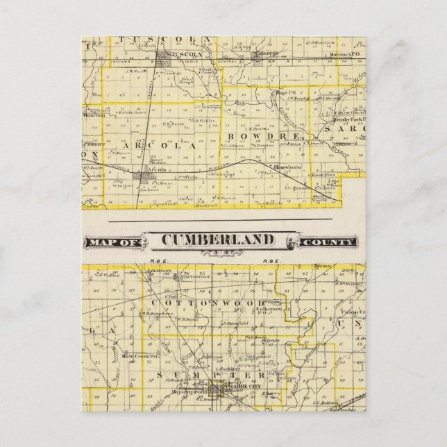 Postal Mapa del condado de Douglas (Anverso)