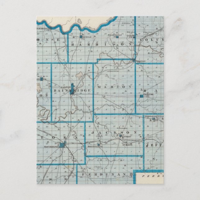 Postal Mapa del condado de Dubois (Anverso)