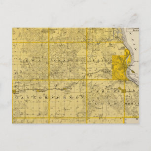 Postal Mapa del condado de Dubuque