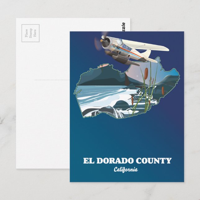 Postal Mapa del condado de El Dorado California (Anverso / Reverso)