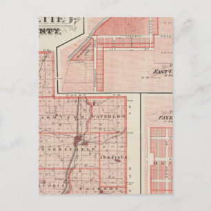 Postal Mapa del condado de Fayette con East Connersville