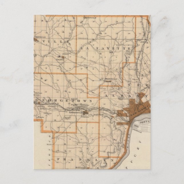 Postal Mapa del condado de Floyd (Anverso)