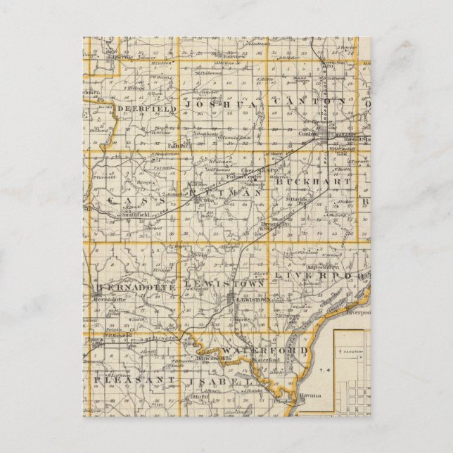 Postal Mapa del condado de Fulton y Lewistown (Anverso)