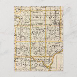Postal Mapa del condado de Fulton y Lewistown