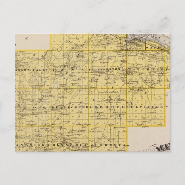 Postal Mapa del condado de Goodhue, Minnesota (Anverso)