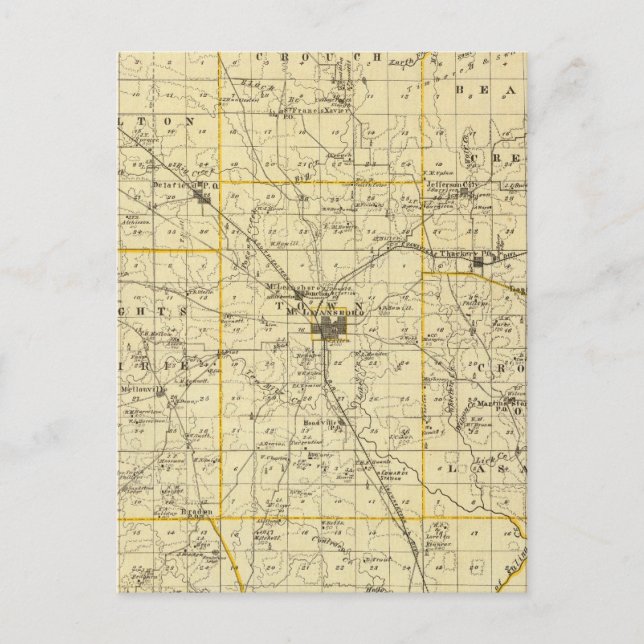 Postal Mapa del condado de Hamilton (Anverso)