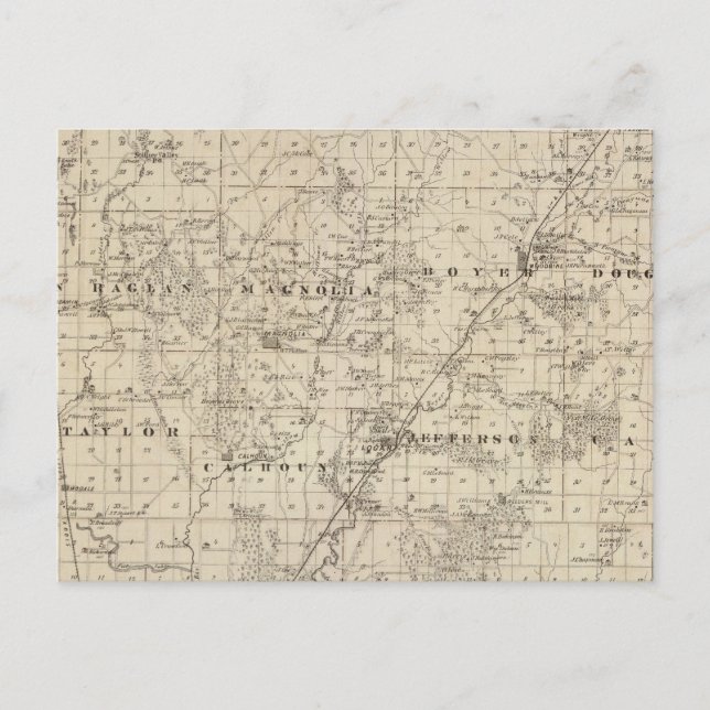 Postal Mapa del condado de Harrison, estado de Iowa (Anverso)