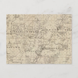 Postal Mapa del condado de Harrison, estado de Iowa