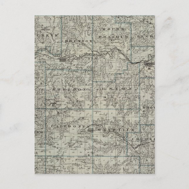 Postal Mapa del condado de Houston, Minnesota (Anverso)