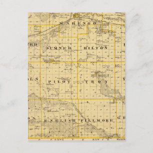 Postal Mapa del condado de Iowa, estado de Iowa