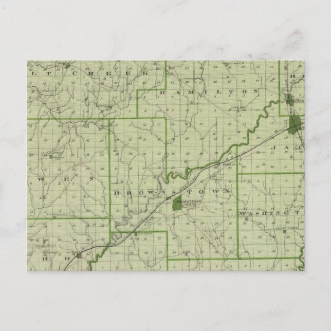 Postal Mapa del condado de Jackson (Anverso)