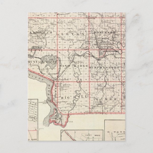 Postal Mapa del condado de Jackson, Grand Tower (Anverso)