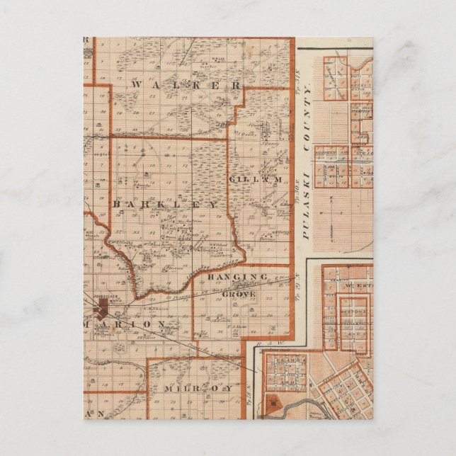 Postal Mapa del condado de Jasper (Anverso)