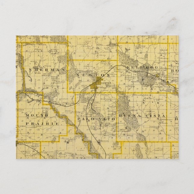 Postal Mapa del condado de Jasper, estado de Iowa (Anverso)