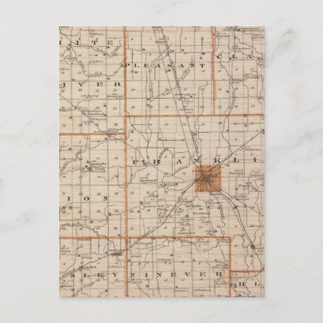 Postal Mapa del condado de Johnson (Anverso)