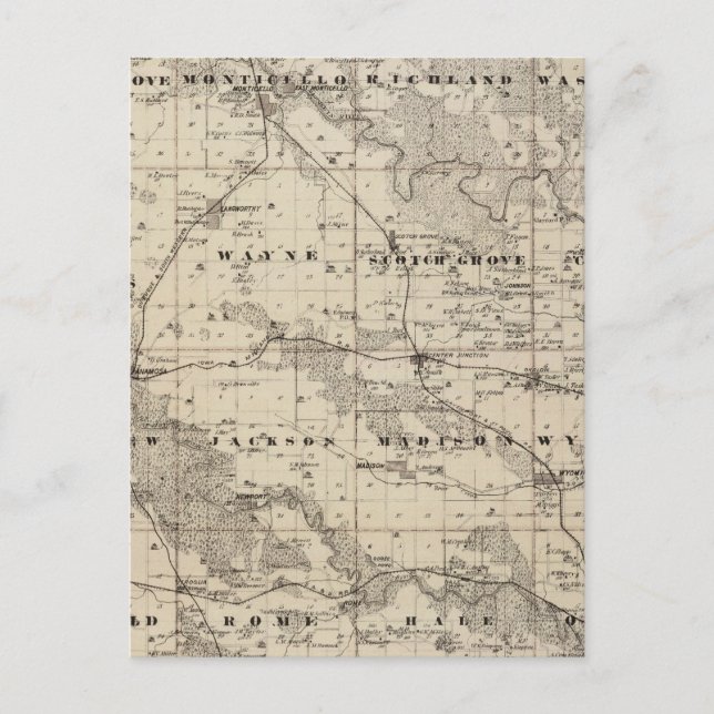 Postal Mapa del condado de Jones, estado de Iowa (Anverso)