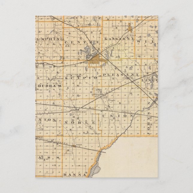 Postal Mapa del condado de La Porte (Anverso)