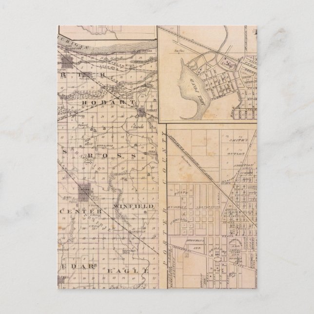 Postal Mapa del condado de Lake con Lowell (Anverso)