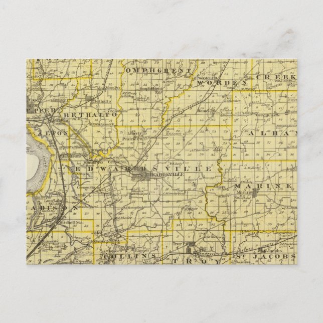 Postal Mapa del condado de Madison (Anverso)