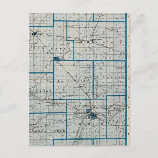 Postal Mapa del condado de Madison (Anverso)