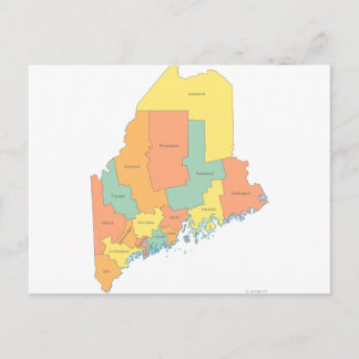 Postal Mapa del condado de Maine